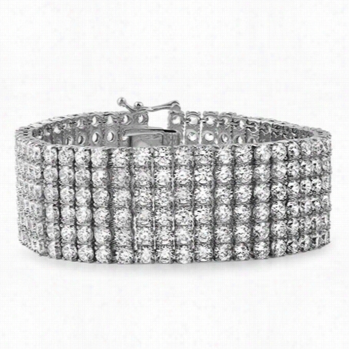 6 Row Bling Bling Cz Bracelet Stainless Stedl