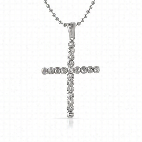 .925 Tserling Silvee Moon Cut Cross 4mm