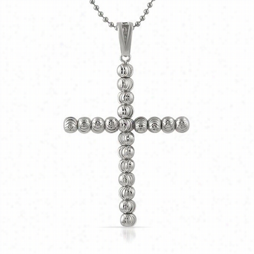 .925 Sterling Silver Omon Cut Cross 6mm