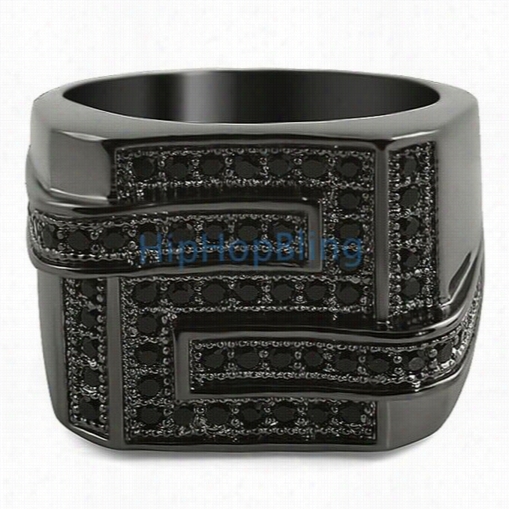 All Black Bling Mazecz Micro Pave Hip Hop Ring