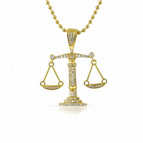 Balance Scale Gld Bling Bling Pendant