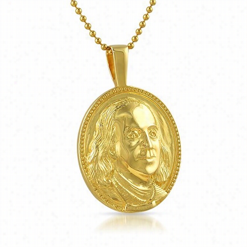 Ben Frnaklin Habit  Gold .925 Silver Pendant