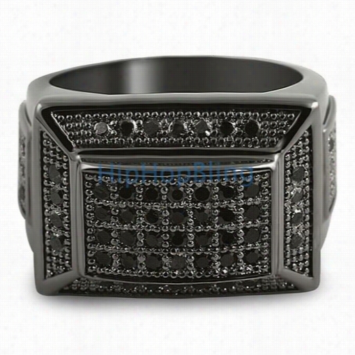 Black Freeze Mountain Cz Bling Bling Ring