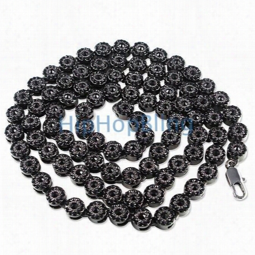 Black On Negro Cluster Bling Bling Chain  1200 Stones!