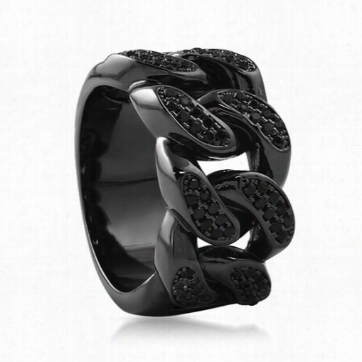 Black On Black Cuban Iced Out Links Ring