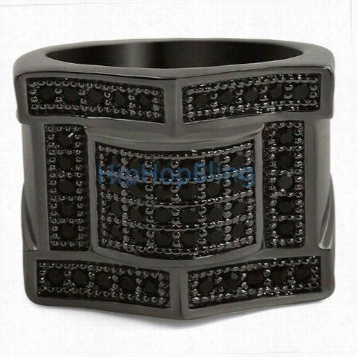 Black Ryalty Mens Cz Bling Bling Ring