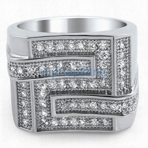 Bling Bling Ice Maze Mens Micro Pave Ring