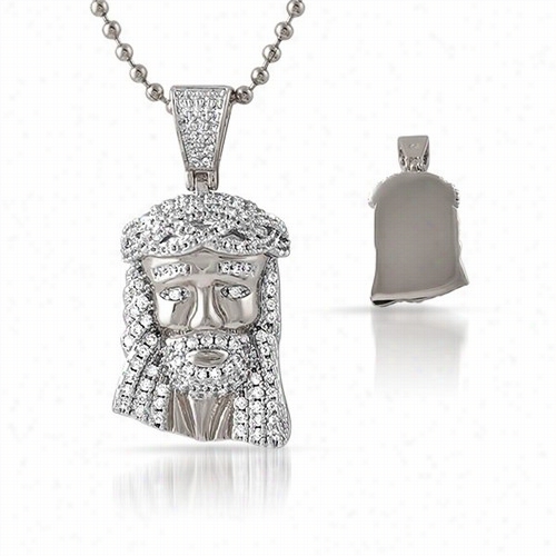 Bling Bling Mmicro Jesus Pendant Rhodium