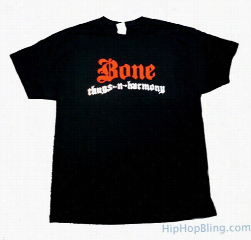 Bone Thugs N Harmony Red & White Logo Black T Shirt