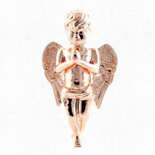 Cherub Angel Diamond Wings 10k Rowe Gold Pendant