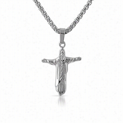 Christ The Redeemer Micro Stainless Steel Pendant