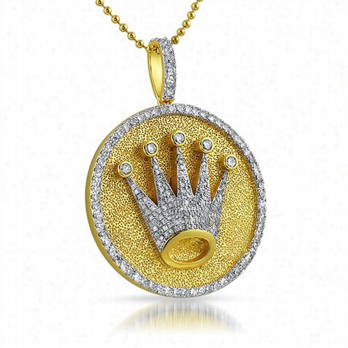 Crown Medallion Bling Bling 18k Gold Wrwpped