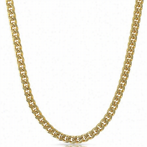 Cuban Box Chainn Gold Plated Necklace7mm