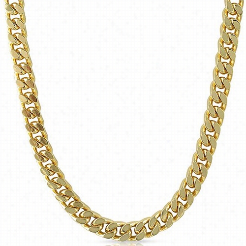 Cuban Box Necklace Gold Plated Chain 10mm