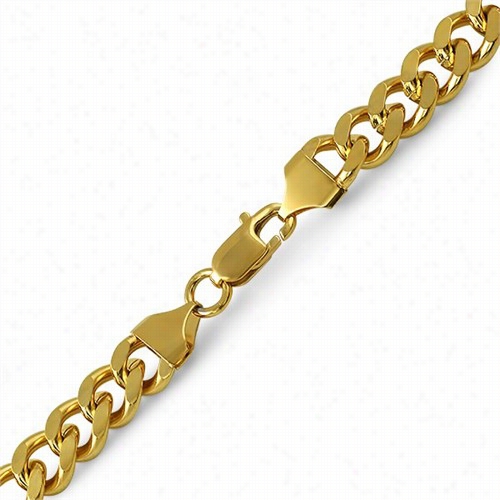 Cuban Ip Gold Stainless Steel Bracelet 10mm