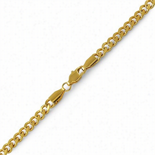 Cuban Ip Gold Sainless Steel Bracelet 4mm