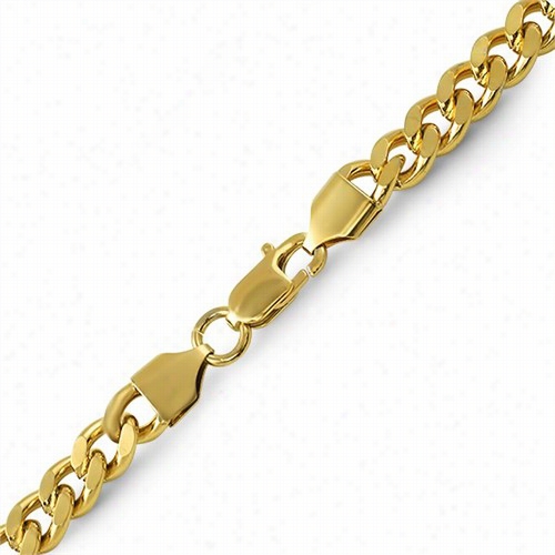 Cubann Ip Gold Stainless Hardness Bracelet 8mm