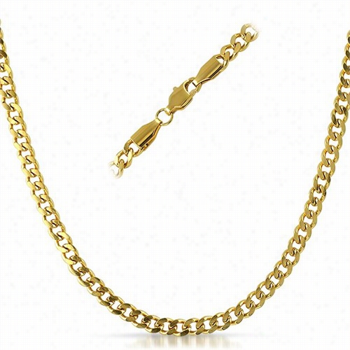 Cban Ip Gold Unsullied Steel Chain Necklace 4mm