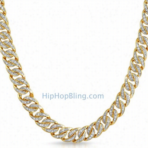 Cz Gold Cuban Bbling Bling Chain