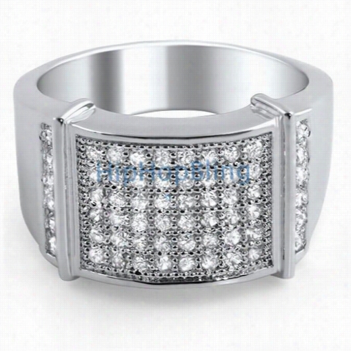 Cz Micro Pave  Mens Bling Bling Ring