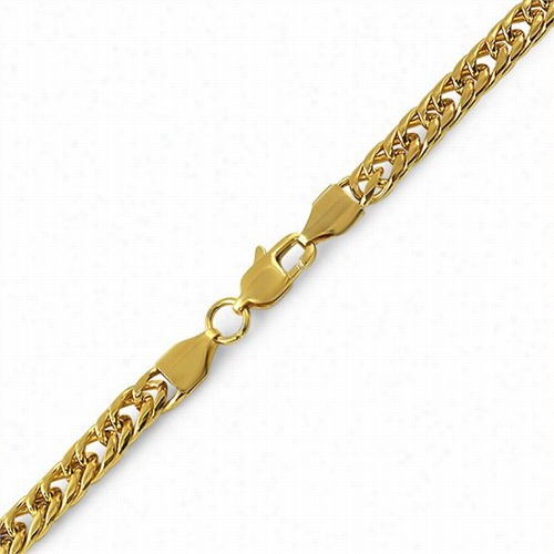 Double Cuban Ip Gold Stainless Steel Chain Bracelet 6mm