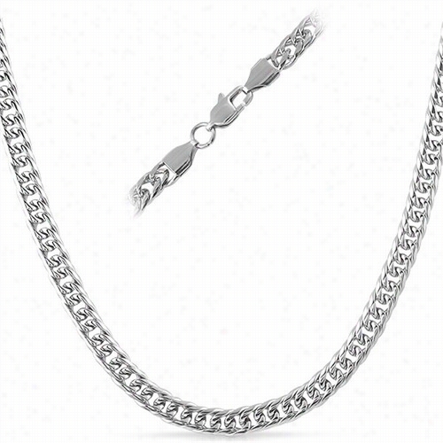 Double Cyban Stainless Steel Chain Necklace 6mm