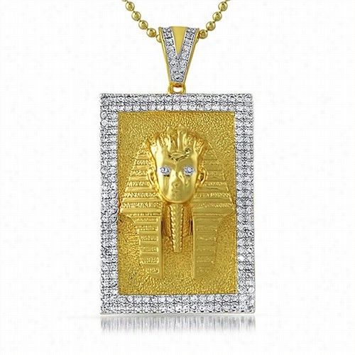 Egyptian Pharaoh Gold Make Steady  Iced Outt Medallion