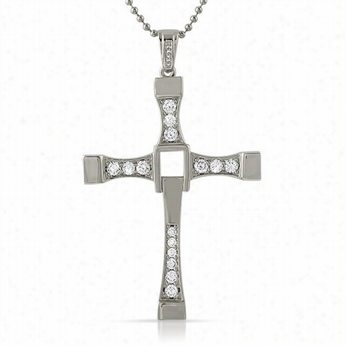 Fast N Furious Inspired Cross Pendant Cz