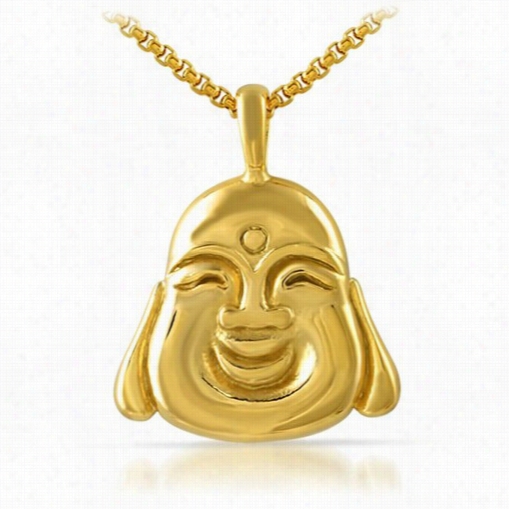 Rich Buddha Face Gold Pendant Stainless Steel