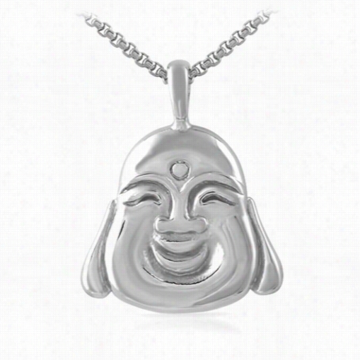 Fat Buddha Face Pendant Stainless Steel