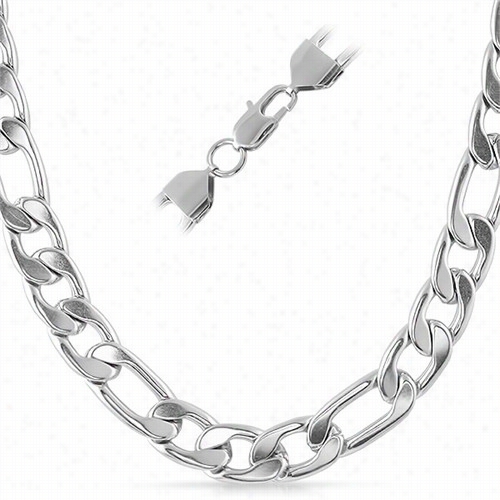 Figaro Stainless Steel Chain Necklace 12mm