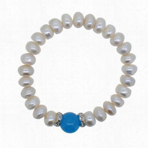 Fresh Water Pearl Bracelet Blue Natu Ral Stone