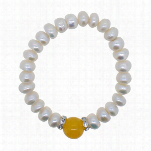 Freshwater Pearl Bracelet Yeklow Natural  Stone