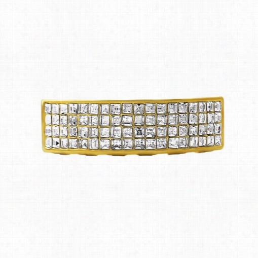 Gold 4 Row Princess Cut Grillz Bottom