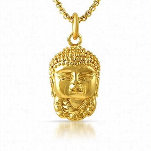 Gold Baby Buddha Pendant Stainless Steeel