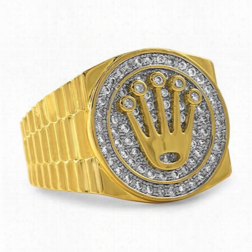 Gold Crown President Ring Bling Bling