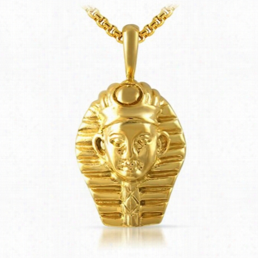 Gold Egyptian Pharaoh Pendant Stainless Steel