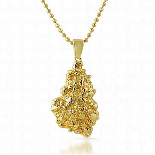 Gold Nugget Detiled Pendant