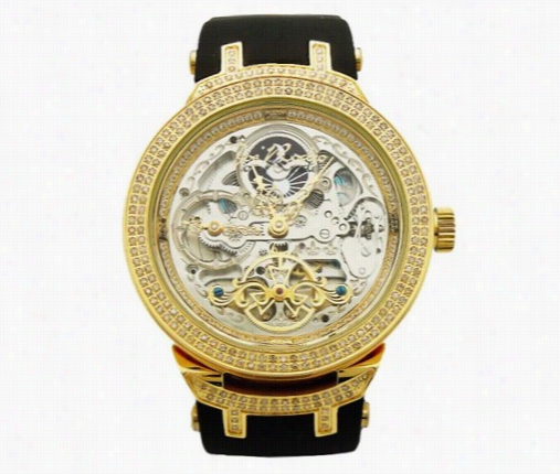 Golden Skeleton Watch Oje Rodeo 2.20ct Diamonds