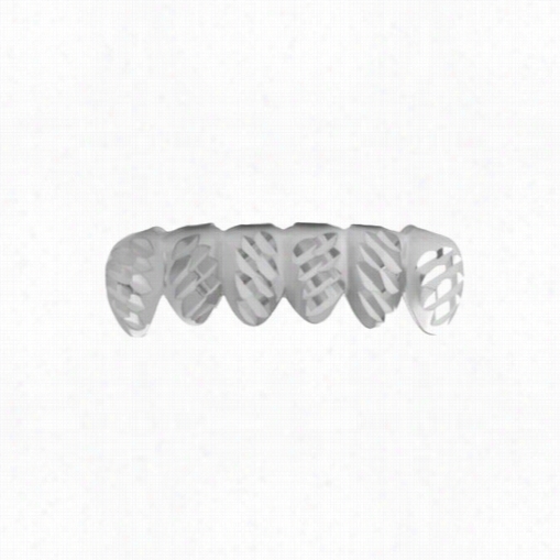 Grillz Rhodium Diagonal Diajond Cut Bottom