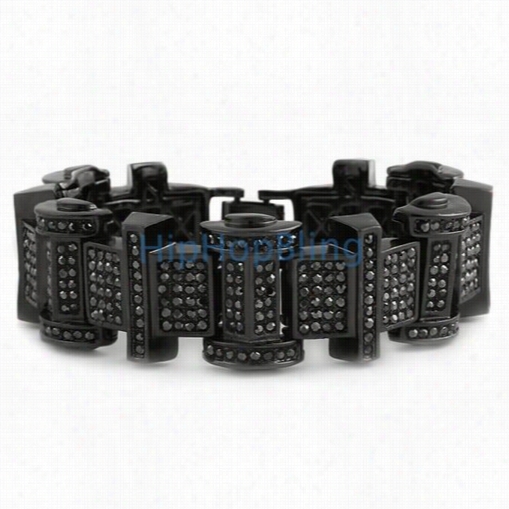 Ice Bars Black Hip Hop Bracelet