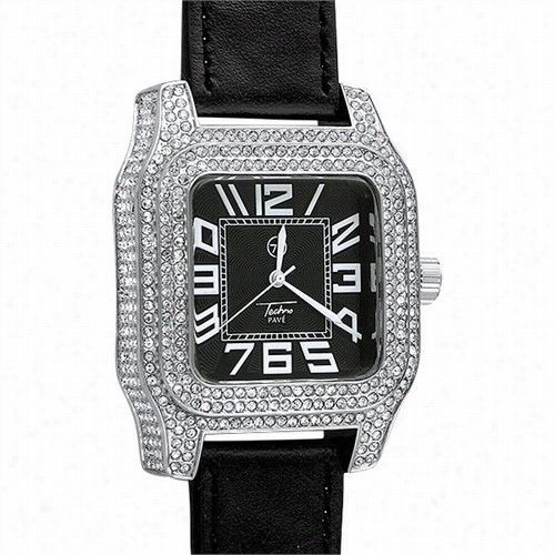 Ice Out Square Bloc Silver Hip Hop Bling Watch