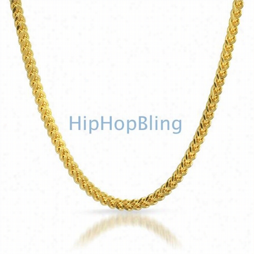 Ip Gold Plated 316l Stainless Steel 4mm Franco Chain