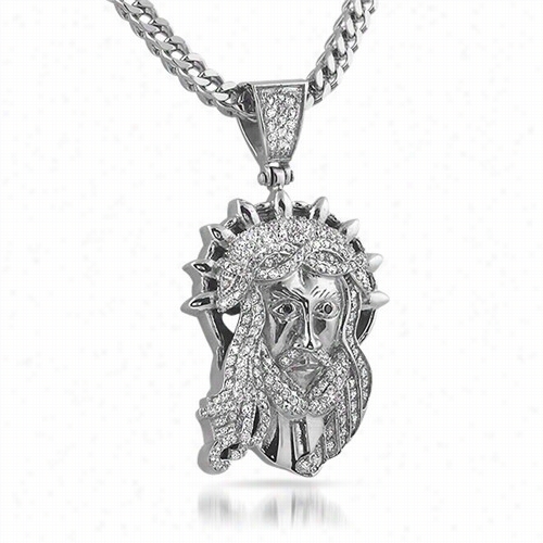 Jesus Hal Ocustom  Iced Out Tseel Pendant