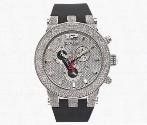 Joe Rodeo Broadway Watch 5.00ct Diamonds Pave Dial Rubber Band