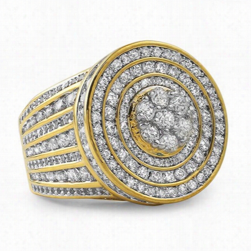 Jumbp Cluster Gold Cz Bling Bling Ring