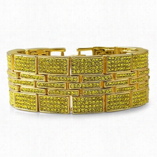 Jumbo Multi Link Lemonade Gold Bling Bling B Racelet