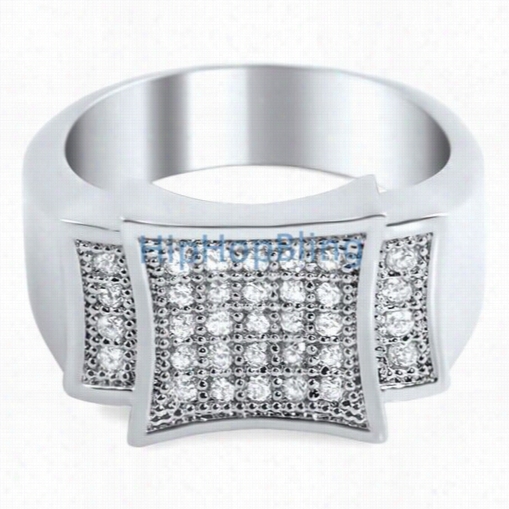 Kit Cz Iced Out Mens Micro Pave Lbing Bling Ring