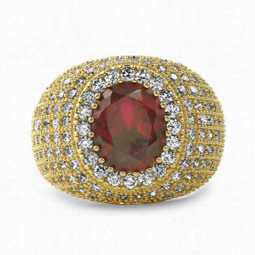 Lab Ruby Masterpiece Bling Bling Micro Pave Ring