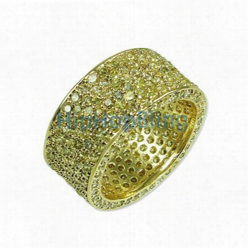 Lemonade 360 Eternity Cz Iced Out Rring